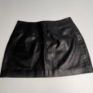 Jamin Skirt Women 14 Leather A Line 30x15 Lined Biker Moto Rodeo Retro Y2K Core